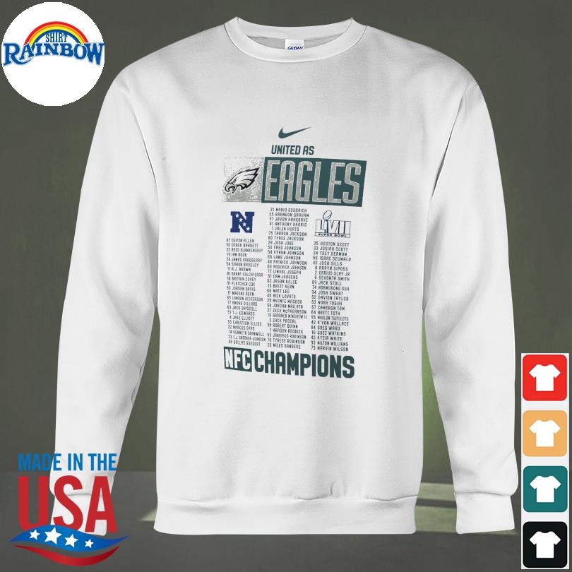 Philadelphia eagles 2023 NFC champions roster shirt, hoodie