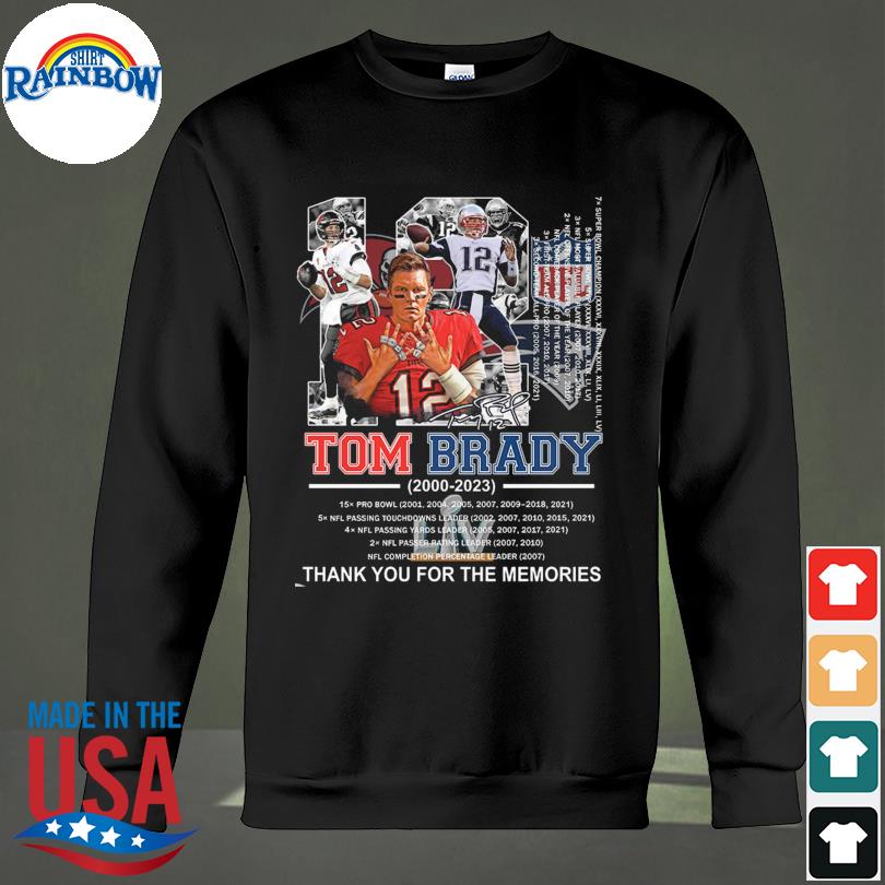 12 Tom Brady 2000 2022 Thank You For The Memories Signatures T-Shirt