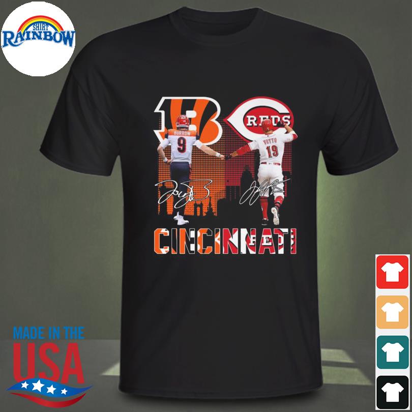 Cincinnati bengals Joe Burrow and Cincinnati Reds Joey Votto signatures shirt