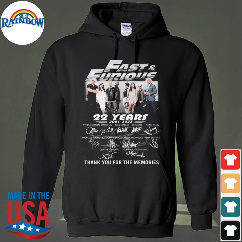 Fast and Furious 22 years 2001 2023 thank you for the memories signature s hoodie