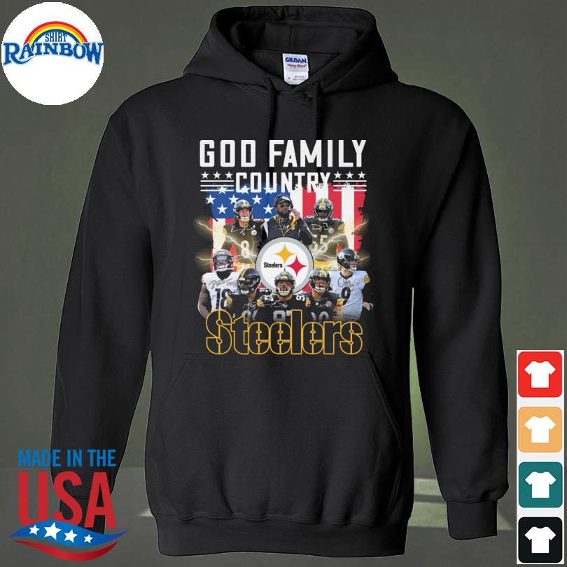 Official Pittsburgh Steelers On Nation under god signatures American flag  2021 tee shirt, hoodie, sweater, long sleeve and tank top