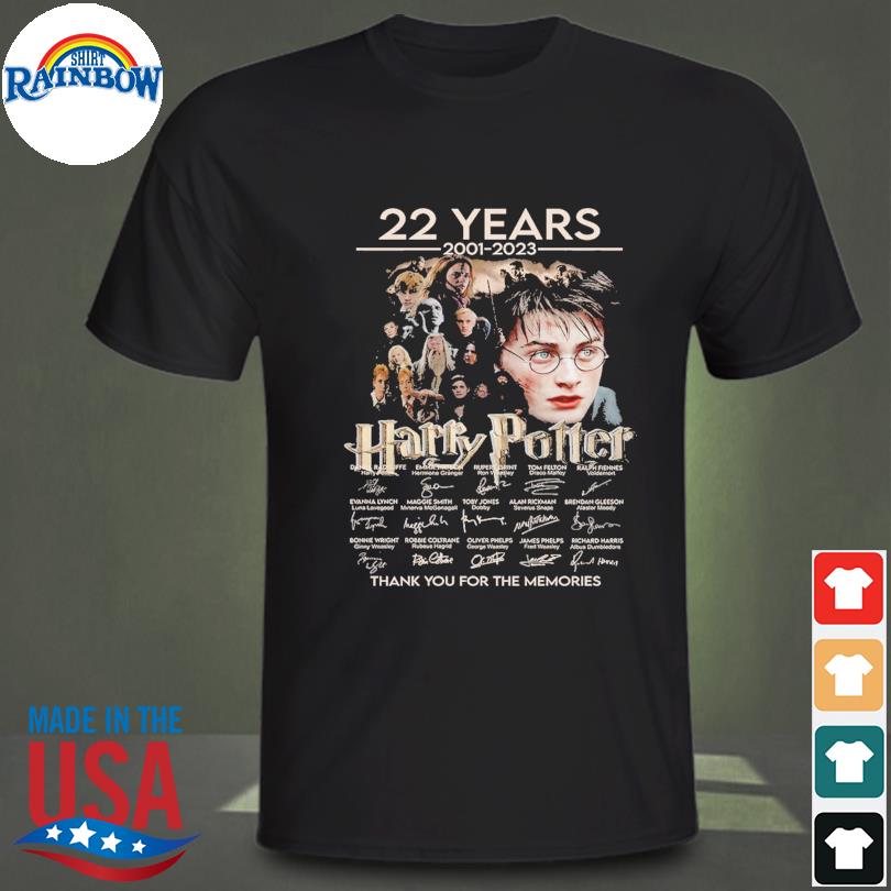 Harry potter 22 years 2001 2023 thank you for the memories signatures shirt