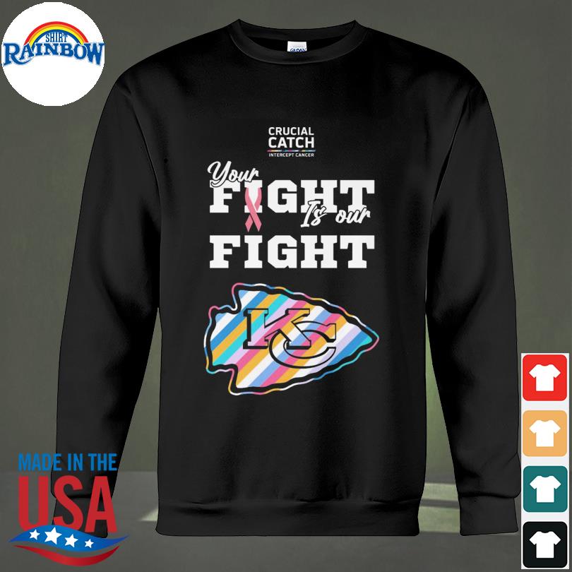 Kansas city Chiefs crucial catch intercept cancer your fight fight shirt,  hoodie, sweater, long sleeve and tank top