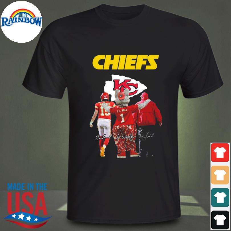 Kansas city Chiefs mascot football signatures 2023 shirt