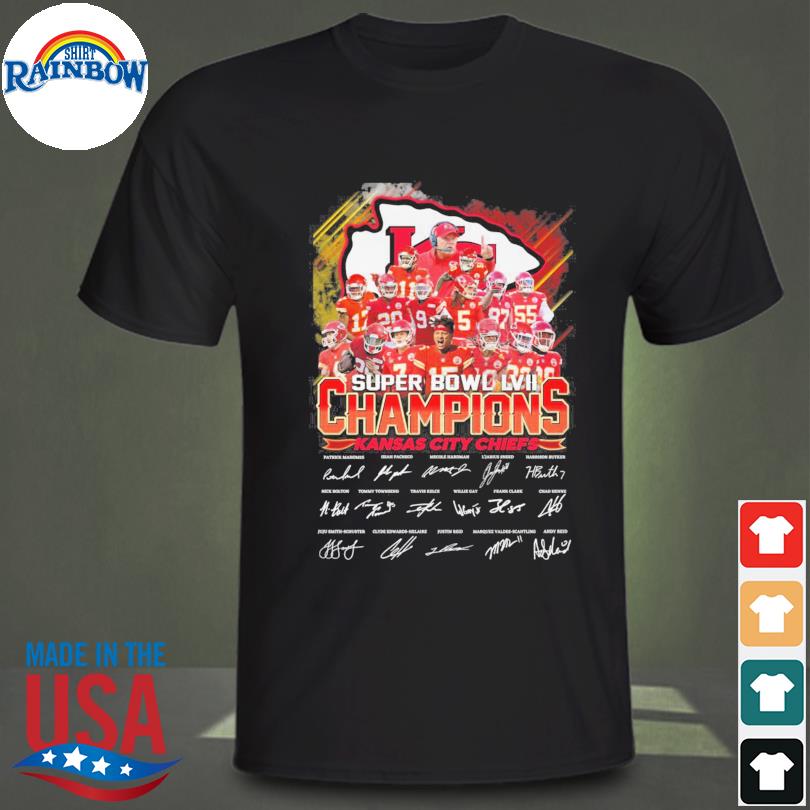 Kansas City Chiefs LVII super bowl champions 2023 signatures shirt