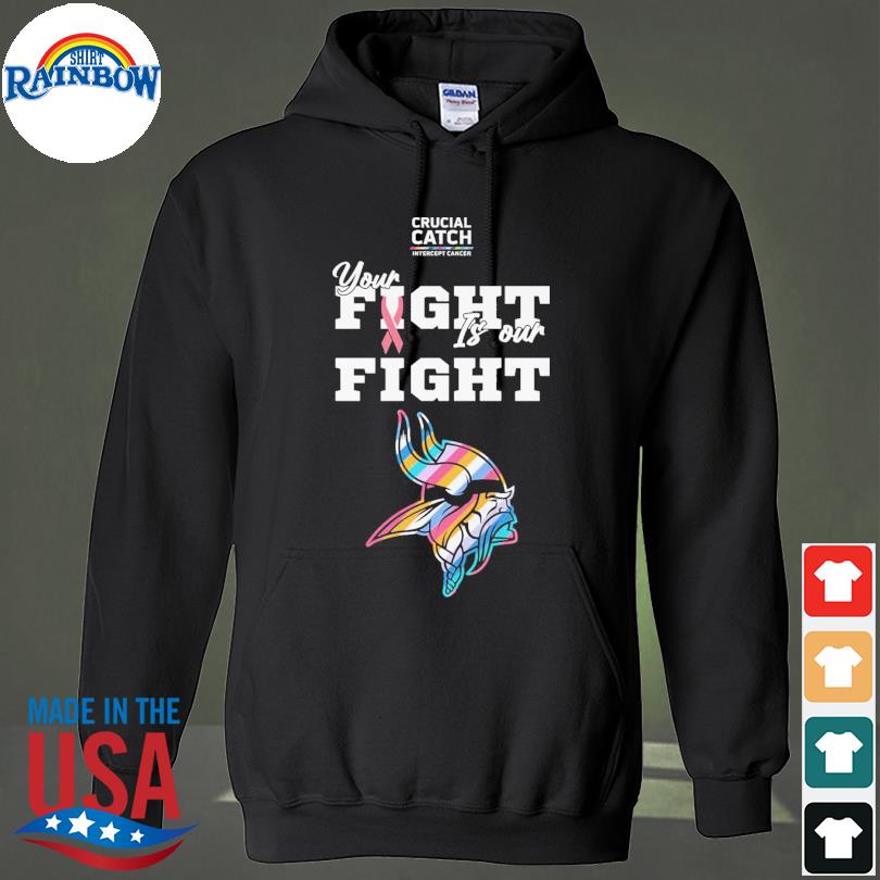 Minnesota Vikings crucial catch intercept cancer your fight is our fight  shirt, hoodie, longsleeve tee, sweater