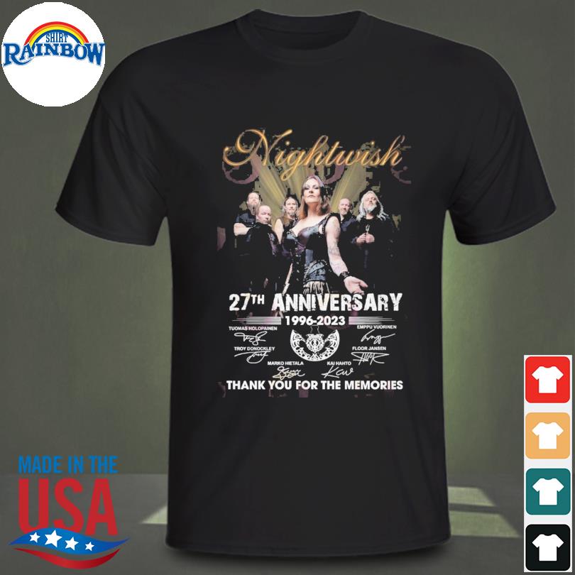 Nightwish 27th anniversary 1996 2023 thank you for the memories shirt