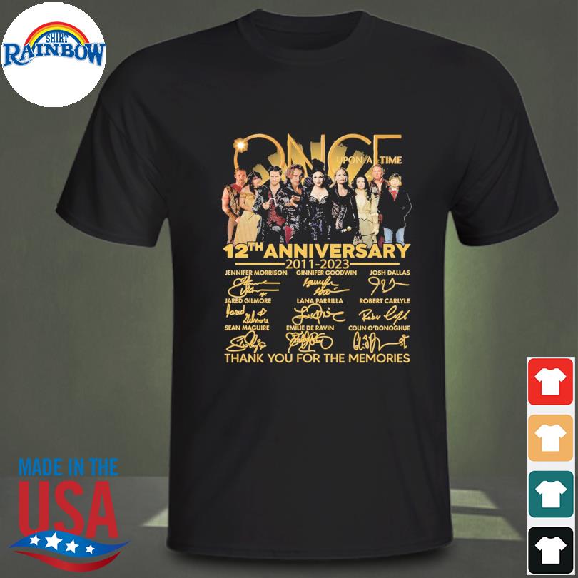 Once upon a time signatures 12th anniversary 2011-2023 thank you for the memories for movie lover shirt