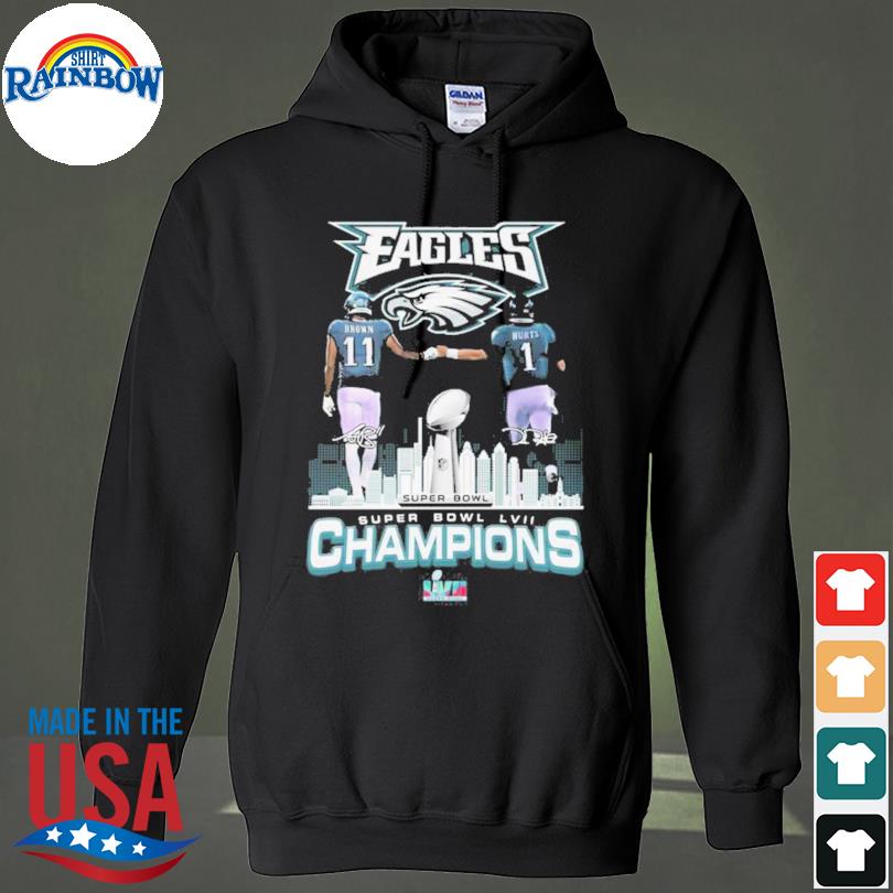 Philadelphia eagles super bowl champions brown and hurt signatures 2023  shirt, hoodie, sweater, long sleeve and tank top