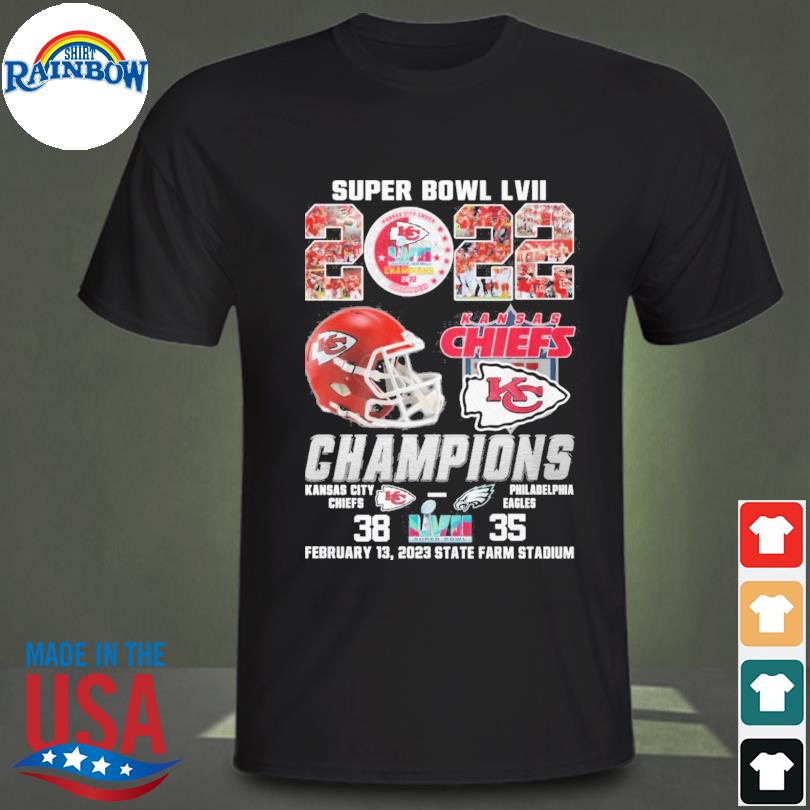 Super Bowl Lvii Champions Kansas City Chiefs 38 35 Eagles Players Names  City Skyline Shirt