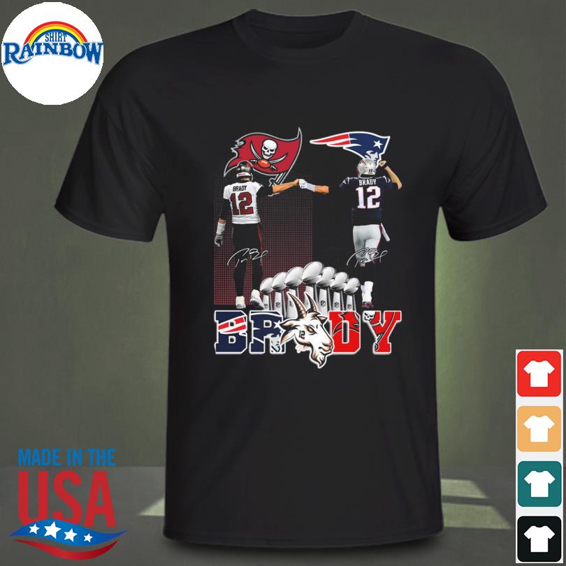 Tampa bay buccaneers and new england Patriots tom brady signatures shirt