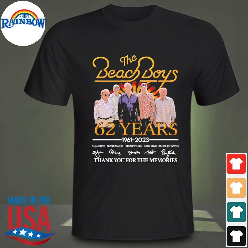 The beach boys 62 years 1961 2023 thank you for the memories signatures shirt