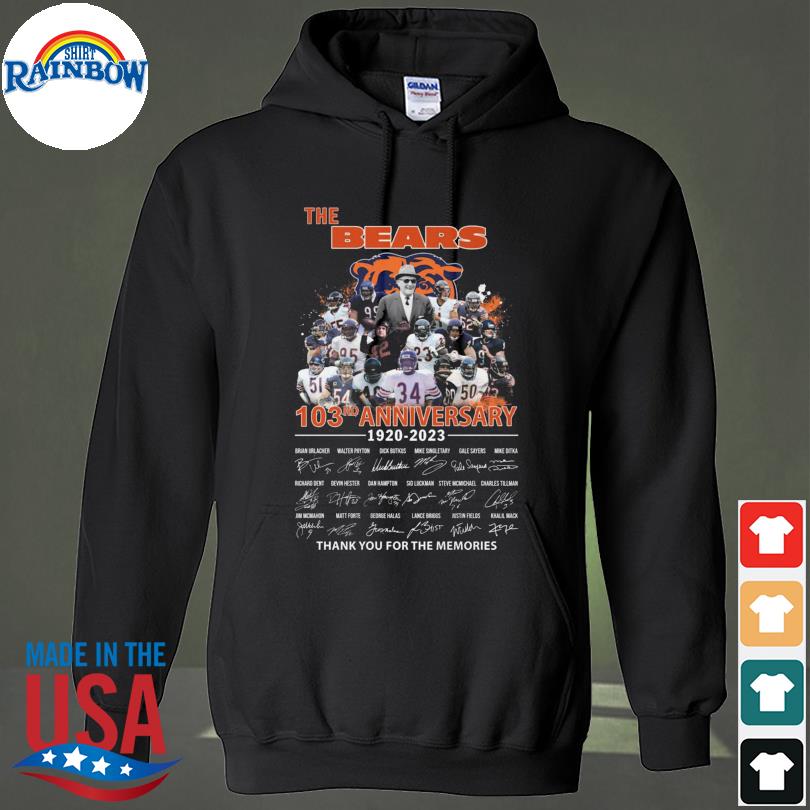 The Chicago Bears 103rd anniversary 1920 2023 thank you for the memories  signatures Chicago Bears shirt, hoodie, sweater, long sleeve and tank top