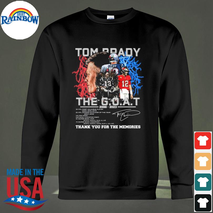 Tom Brady Shirt, Patriot And Buccaneers 2000-2022 Signature Thank You For  The Memories T Shirt, Tom Brady Shirt, Tom Brady Thank You GOAT Shirt