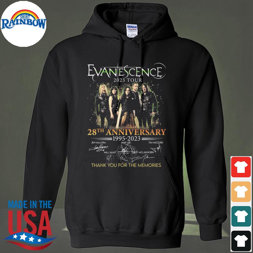 Evanescence 2023 Tour 28th anniversary 1995 2023 thank you for the memories signatures s hoodie