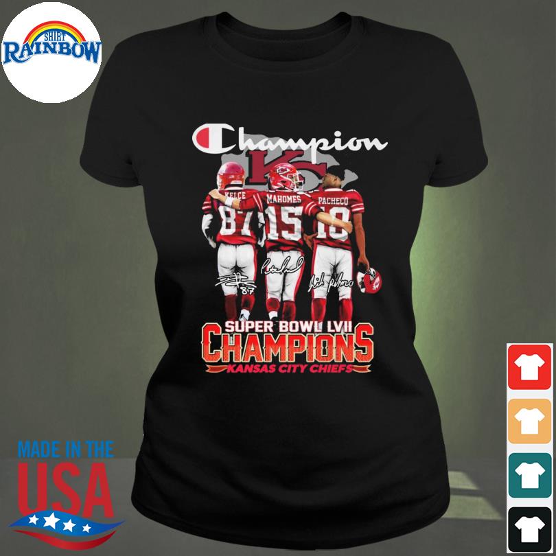 Kansas city Chiefs 2023 super bowl LVI champions Kelce Mahomes Pacheco  signatures Kansas city Chiefs shirt, hoodie, sweater, long sleeve and tank  top