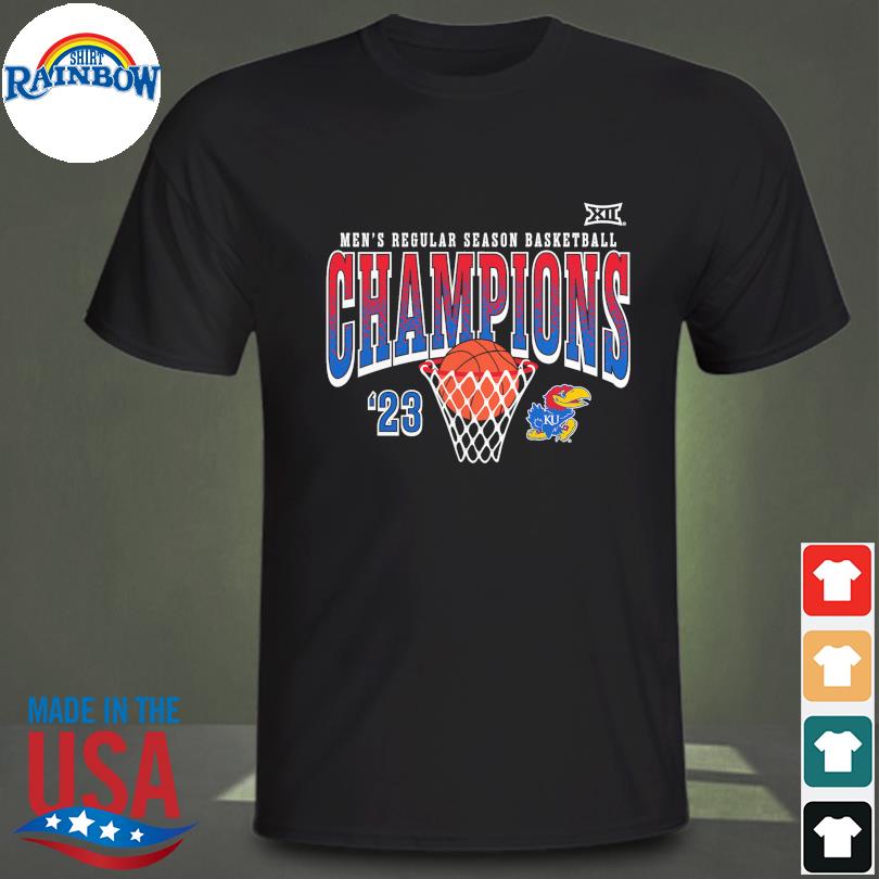 Kansas jayhawks 2023 big 12 men's basketball regular season champions shirt,  hoodie, sweater, long sleeve and tank top