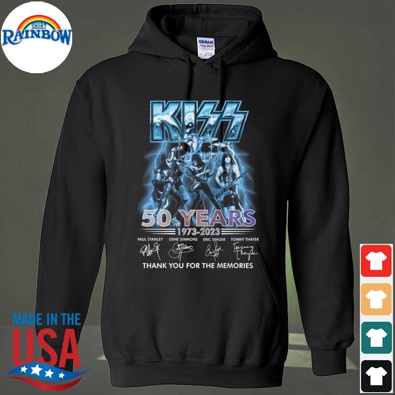 Kiss 50 years 1973 2023 thank you for the memories signatures s hoodie