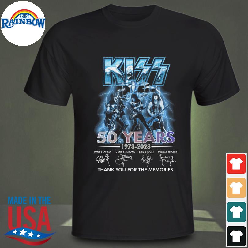 Kiss 50 years 1973 2023 thank you for the memories signatures shirt