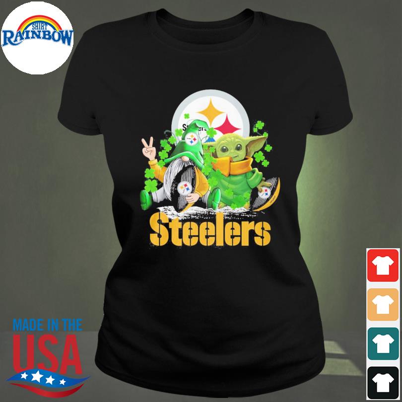 Gnomes and baby Yoda st patrick's day Pittsburgh steelers 2023