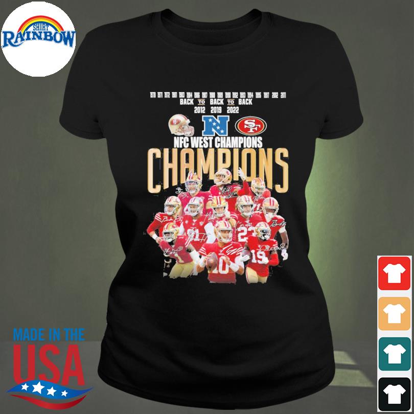 2022 NFC west Champions San Francisco 49ers signatures shirt