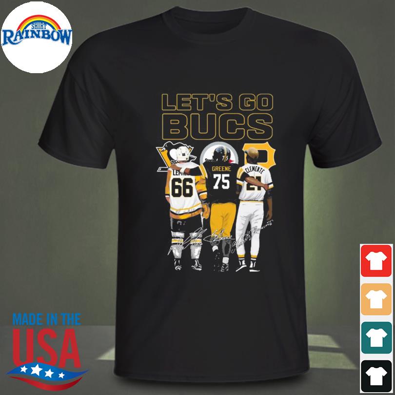 Pittsburgh Steelers Joe Greene Pirates Roberto Clemente Penguins Mario  Lemieux Friendship T-Shirt - TeeNavi