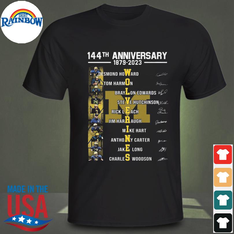 Michigan Wolverines 144th anniversary 1879 2023 all team player signatures shirt