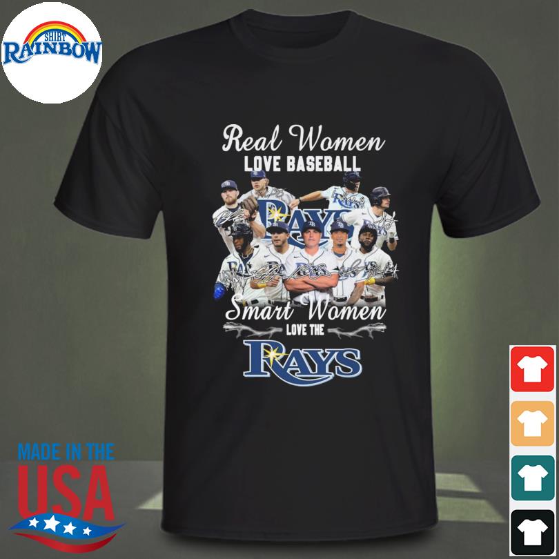 Tampa Bay Rays real women love baseball smart women love the Tampa Bay Rays  signatures 2023 shirt, hoodie, sweater, long sleeve and tank top