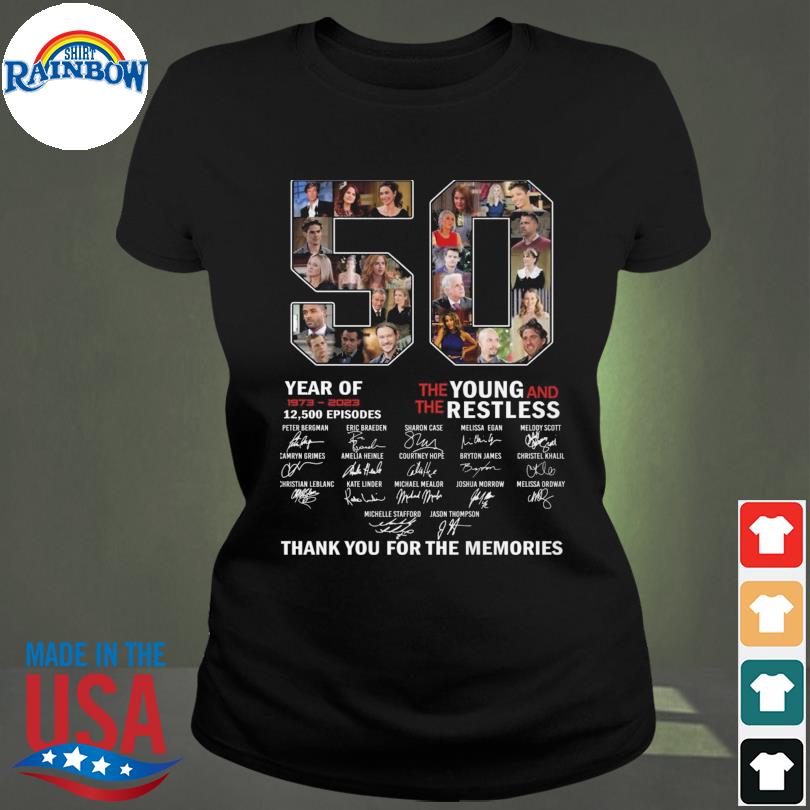 50 years 1973 2023 the Young anf the Restless thank you for the memories  signature shirt - Guineashirt Premium ™ LLC