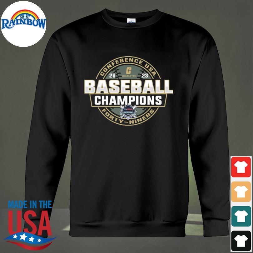 Official 2023 division i champions baseball charlotte 49ers baseball shirt,  hoodie, tank top, sweater and long sleeve t-shirt