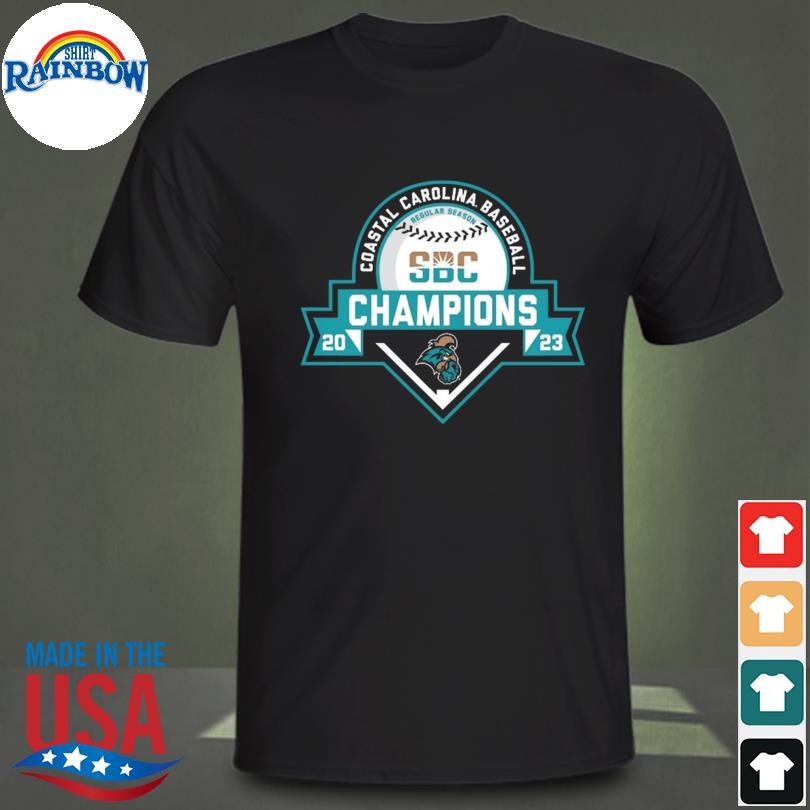 Coastal Carolina chanticleers blue 84 2023 sun belt baseball regular season champions shirt