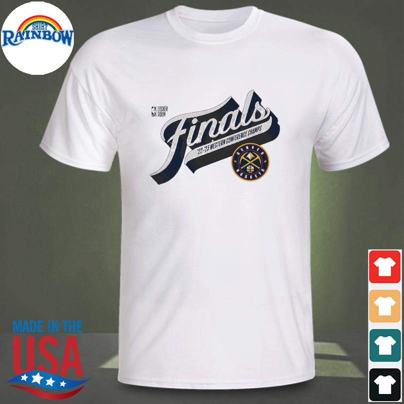 Denver nuggets youth 2023 western conference champions locker room shirt