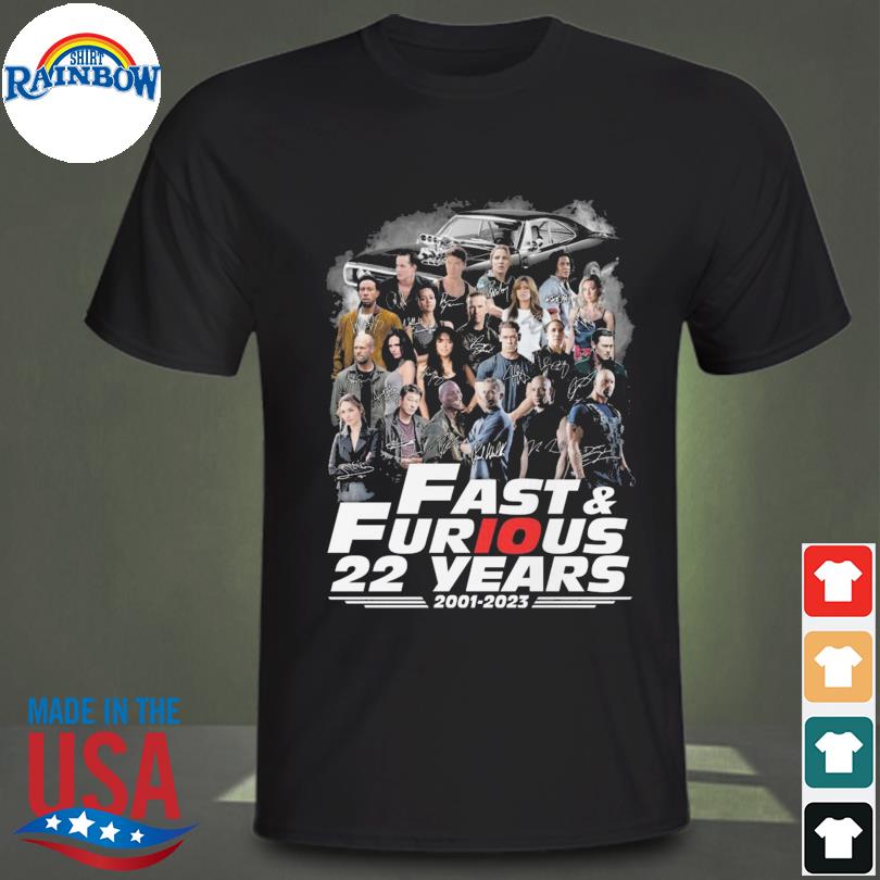 Fast & Furious 22 years 2001 2023 signatures shirt