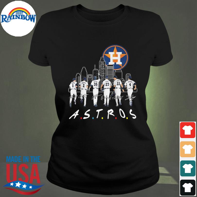 Houston Astros skyline all team 2023 signatures shirt, hoodie