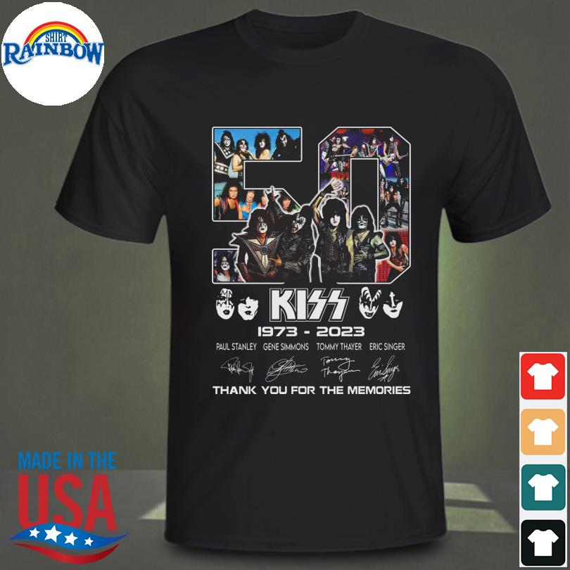 Kiss 50 years 1973 2023 thank you for the memories signatures shirt