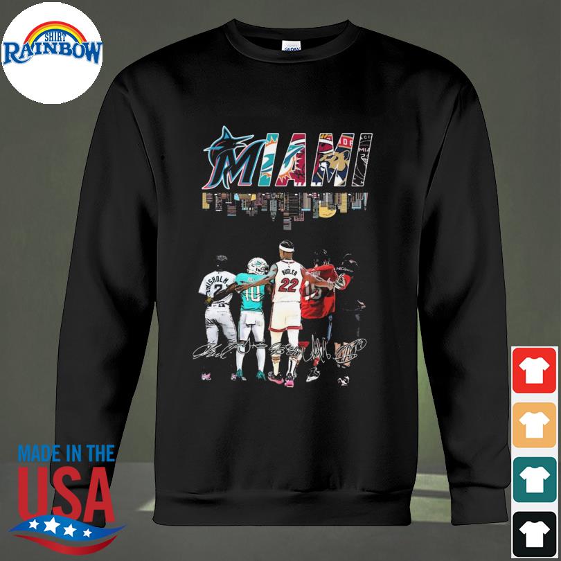 Miami Marlins Miami Heat Miami Dolphins Miami city of Champions 2022 shirt,  hoodie, sweater, long sleeve and tank top