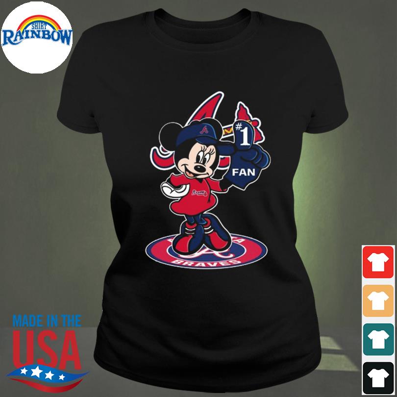 MLB Sport Fans Atlanta Braves Mickey Mouse Donald Duck Goofy Baseball T  Shirt