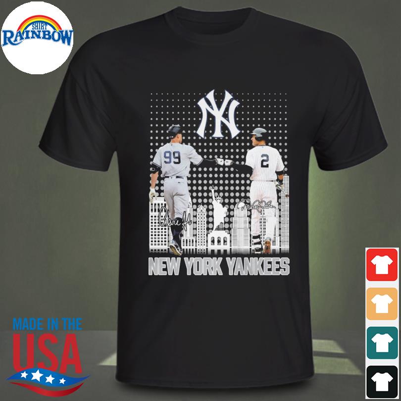 New York Yankees Aaron Judge and Derek Jeter signatures shirt