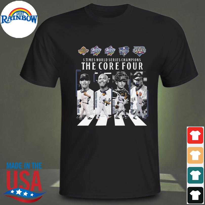 New york yankees abbey road 5 time world series champions the core four signatures shirt
