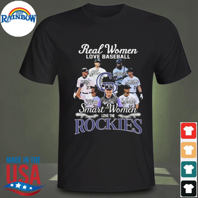 Real women love baseball smart women love 2023 Colorado Rockies signatures  T-shirt - Dalatshirt