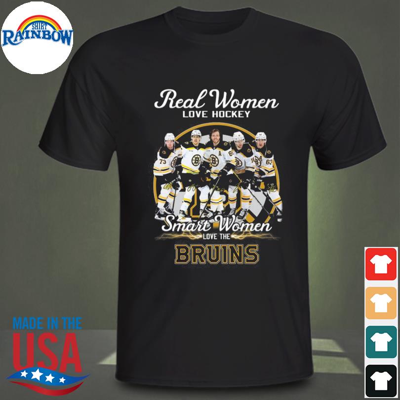 Real women love hockey smart women love the Boston Bruins signatures 2023 shirt