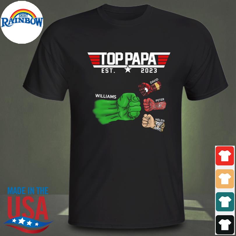 Top papa personalized est 2023 shirt