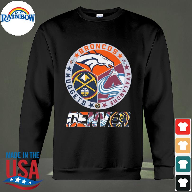 Buy Denver Broncos Colorado Avalanche Denver Nuggets Championship logo 2023  shirt For Free Shipping CUSTOM XMAS PRODUCT COMPANY