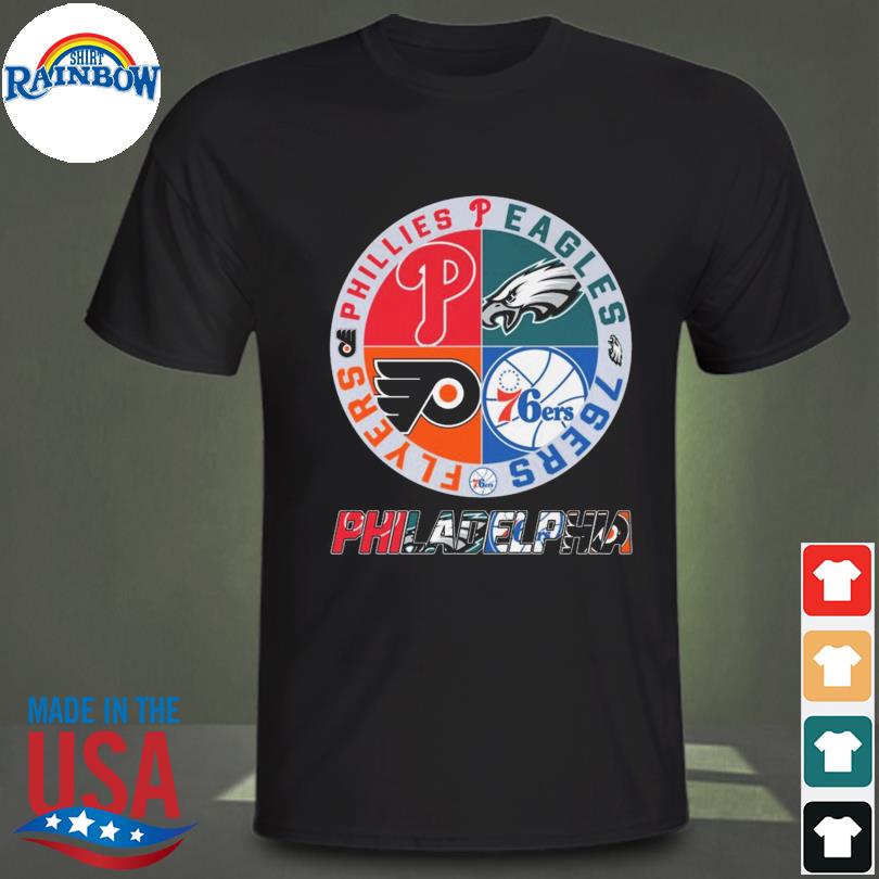 Philadelphia Phillies Eagles 76ers Flyers logo shirt, hoodie, sweater, long  sleeve and tank top