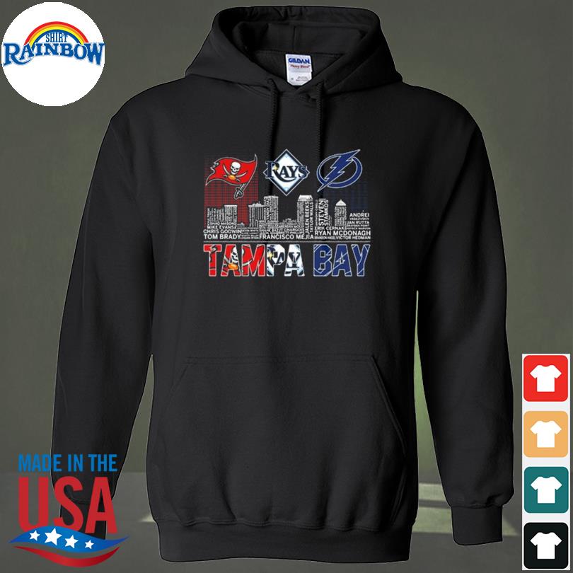 Tampa Bay Buccaneers Bay Rays Bay Lightning skyline logo shirt, hoodie,  sweater, long sleeve and tank top