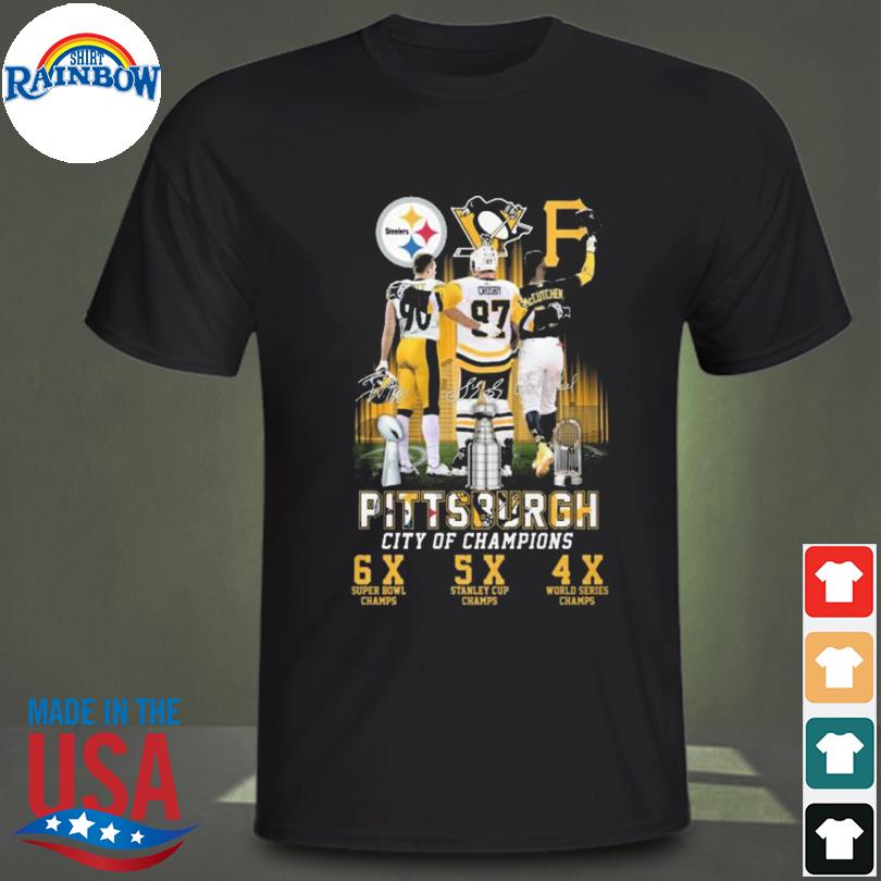 Official pittsburgh city of champions Steelers penguins pirates 2023 shirt,  hoodie, sweatshirt for men and women