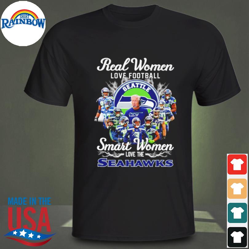 Real Women Love Football Smart Women Love The Seattle Seahawks 2023 Logo  Shirt