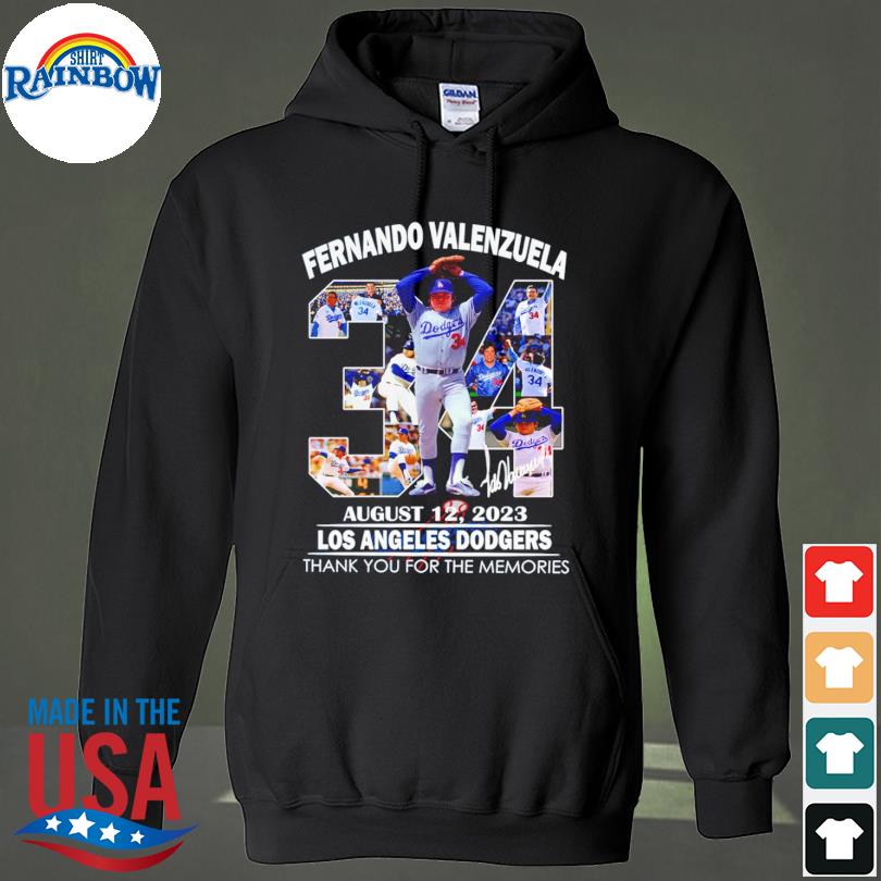 Fernando valenzuela august 12 2023 los angeles dodgers thank you for the  memories shirt, hoodie, sweater, long sleeve and tank top