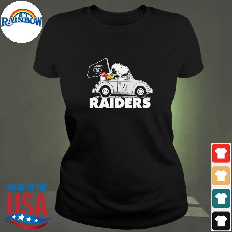 Peanuts Snoopy And Woodstock Las Vegas Raiders On Car Shirt - Limotees