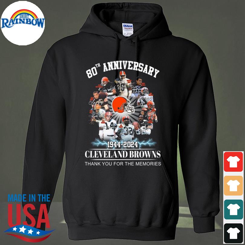 80th Anniversary 1944-2024 Cleveland Browns Thank You For The